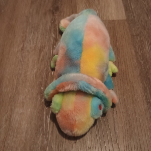Ty Beanie Buddies Collection 1999 Rainbow Lizard Chameleon Tie Dye Plush 16" - Picture 4 of 8